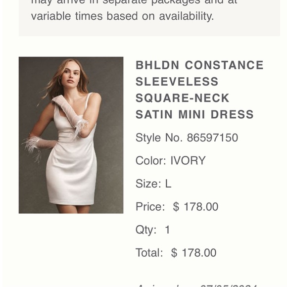 Anthropologie BHLDN ivory mini dress NWT - Picture 5 of 5